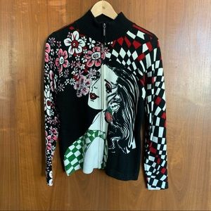 Custo Barcelona Graphic Zipper Sweater